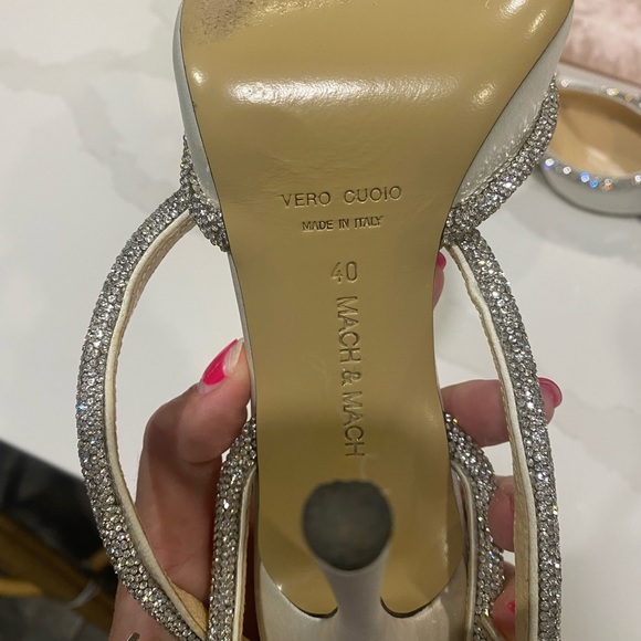 Mach & Mach Double Bow White Heels - Picture 7 of 9